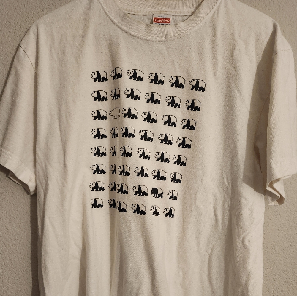 Vintage Y2K animal acid print panda bear Japan shirt